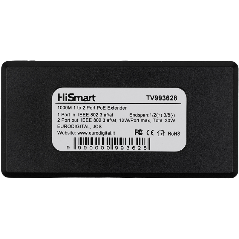Розширювач PoE 10/100/1000M 100 м, 15 Вт (TV993628)