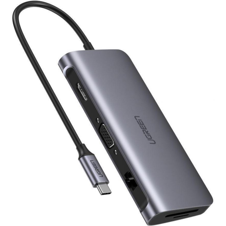 Мультипортовий адаптер UGREEN 9-in-1 HDMI Ethernet USB-C Hub (40873) (NW64511)