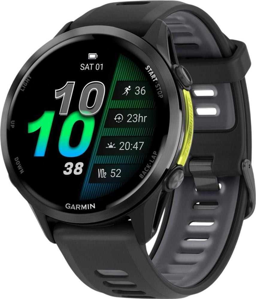 Смарт-годинник Garmin Forerunner 970 Carbon Gray DLC Titanium w. Black Case and Black/Translucent W. Band (010-02969-00/10) (NW65474)