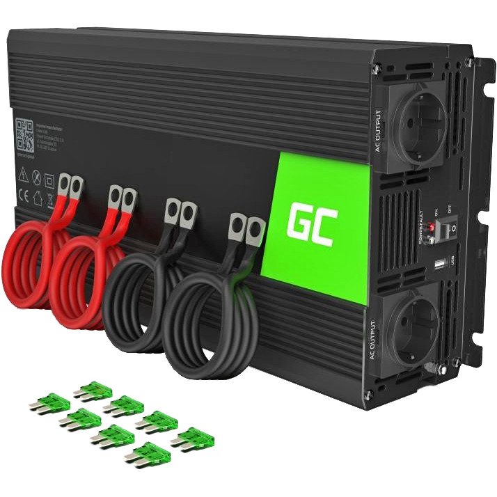 Перетворювач DC-AC Green Cell INV11 12V/230V 2000W/4000W Pure sinus (NW23032)