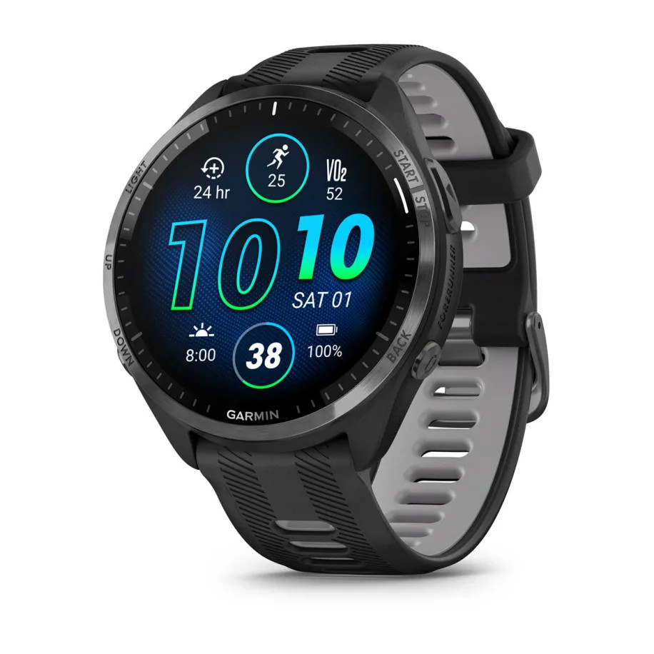 Спортивний годинник Garmin Forerunner 965 Carbon Gray Titanium Bezel w. Blk Case and Blk/Powder Gray S. Band (010-02809-00/10) (NW27941)