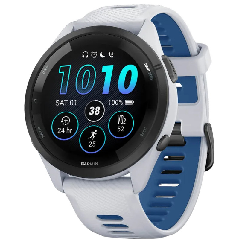 Смарт-годинник Garmin Forerunner 265 Black Bezel w. Whitestone Case та Whitestone/Tidal Blue S. Band (010-02810-01/11/51) (NW31590)
