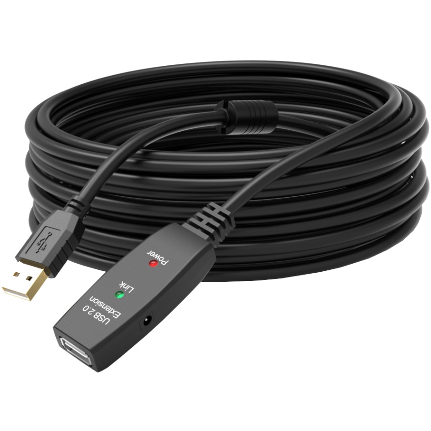 Кабель продовжувач USB 2.0 AM-AF, 40.0 м, активний, з додатковим живленням (897582)