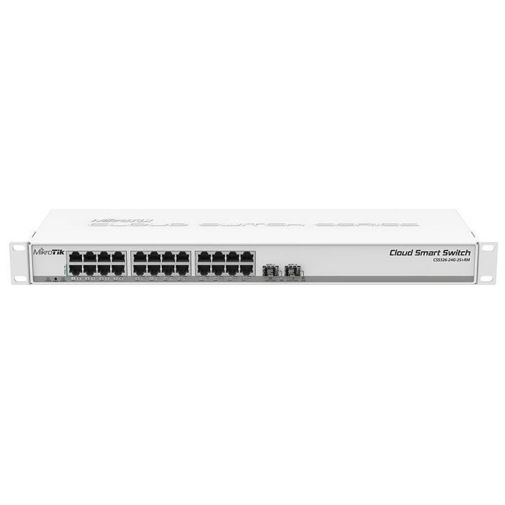 Комутатор Mikrotik CRS326-24G-2S+RM (24x1G, 2xSFP+, L3) (206939)