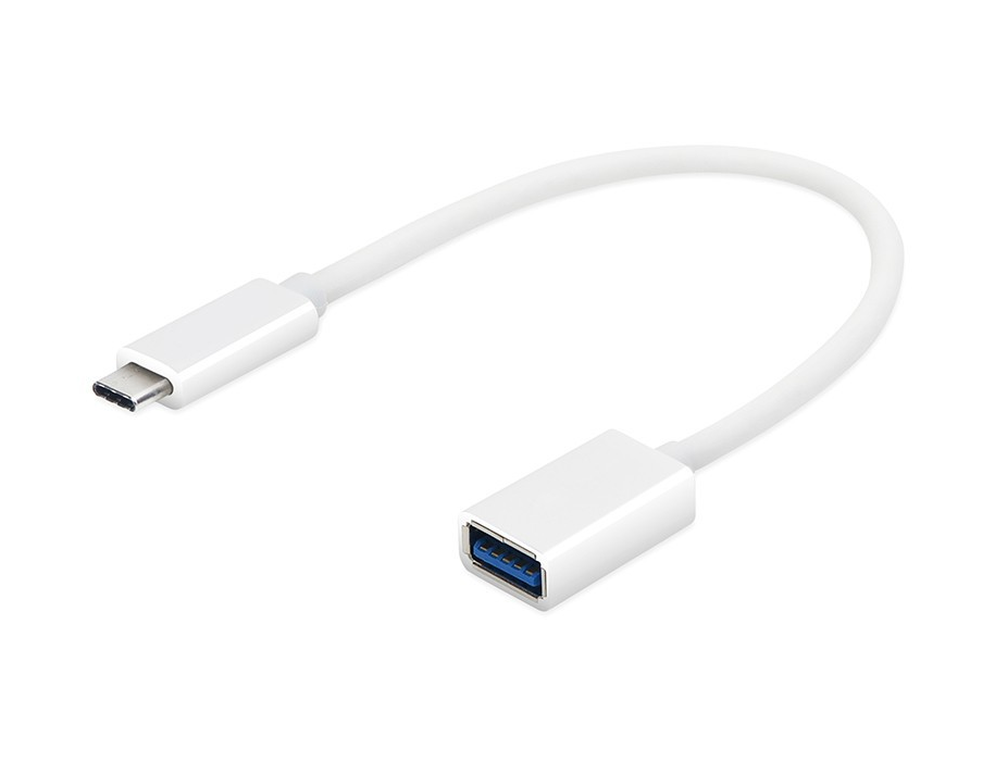 Перехідник USB 2.0 Type-C --> Micro USB (OTG) OEM, кабель 0.2м, білий (155144)