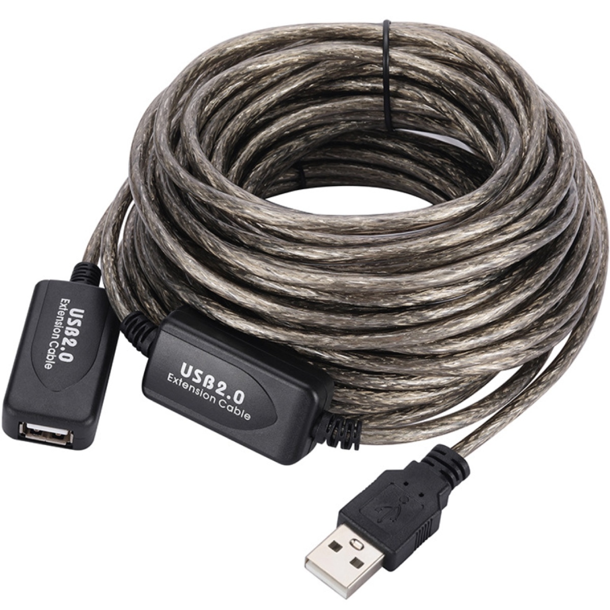 Кабель продовжувач USB 2.0 AM-AF, 30.0 м, активний, чорний (874655)
