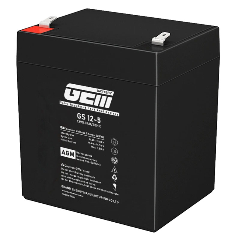 Акумуляторна батарея GEM Battery 12V-5.0Ah, AGM, F1/F2, (GS 12-5) (839410)