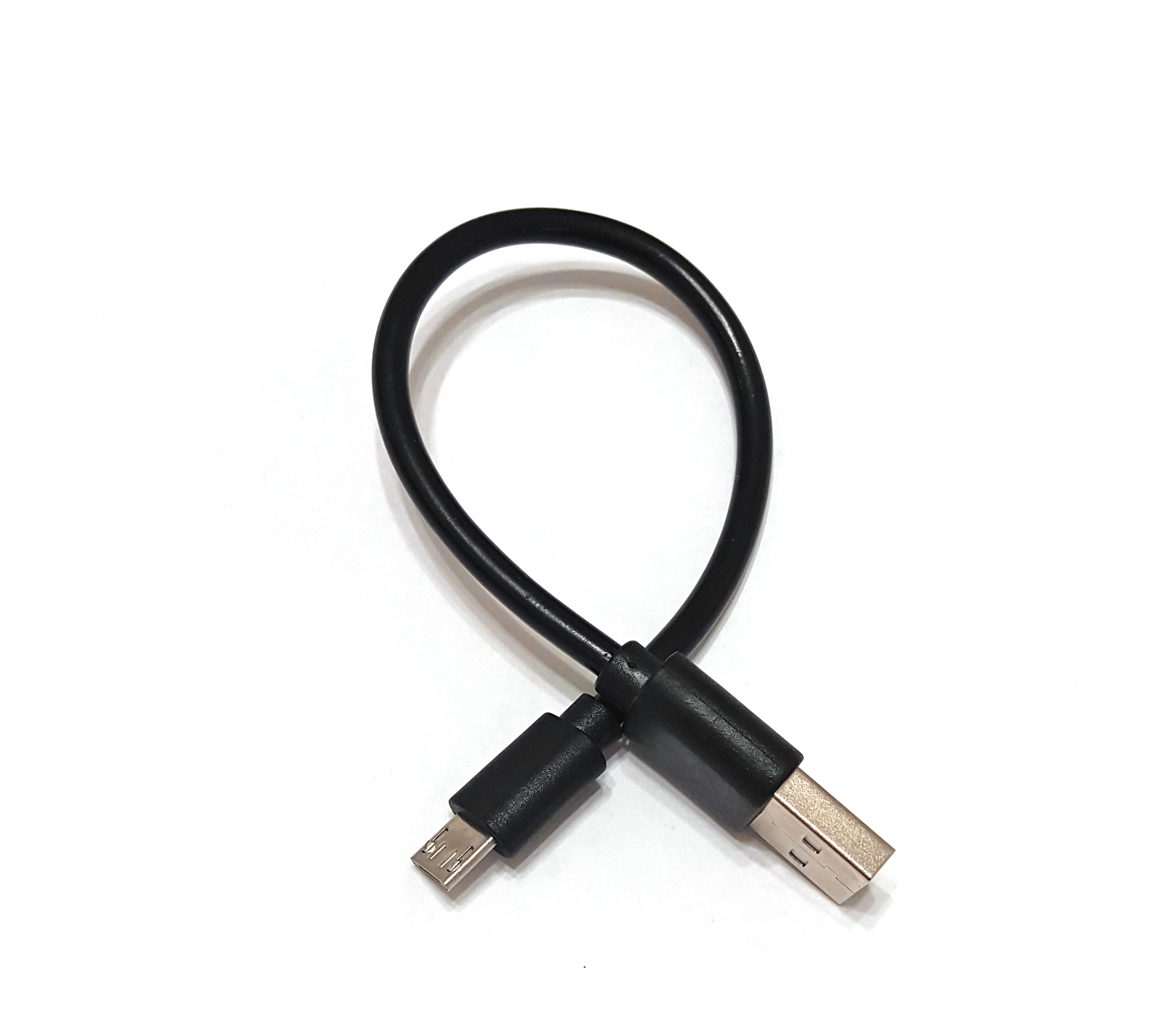 Кабель для Power Bank USB2.0 AM-micro USB BM, 2.4А, 20см, чорний (159534)