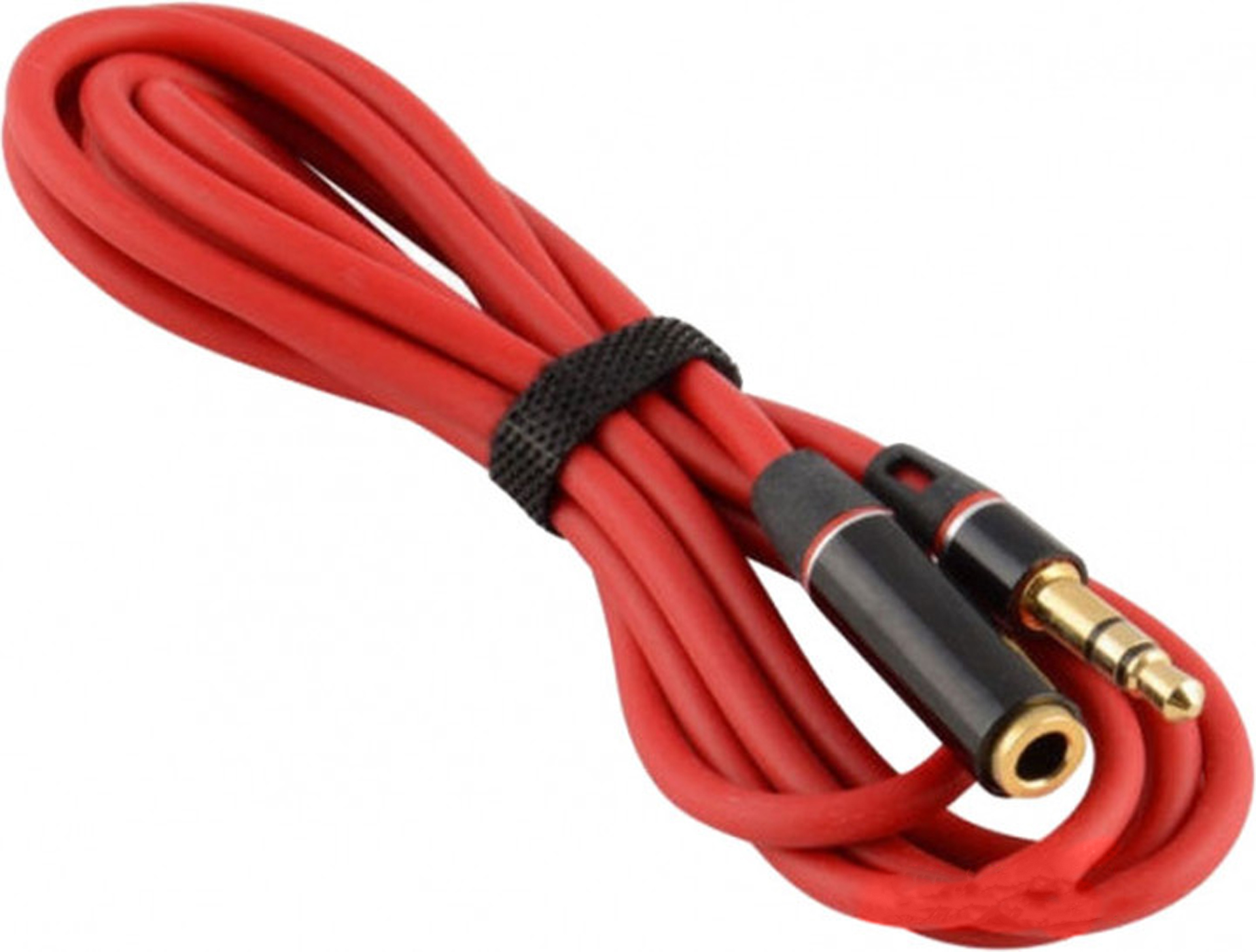 Кабель AUX Audio 3.5мм M/F 1.2м Premium червоний OEM (163654)