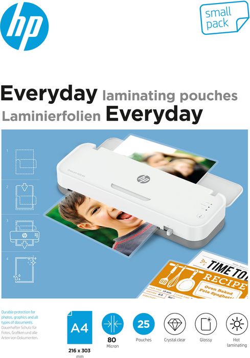 Плівка для ламінування HP Everyday Laminating Pouches, A4, 80 Mic, 216 x 303, 25 pcs (838139)