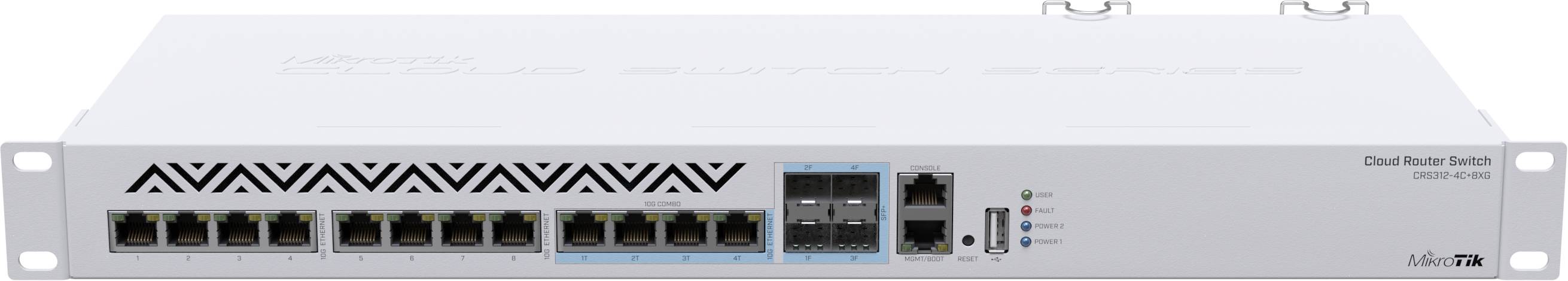 Комутатор Mikrotik CRS312-4C+8XG-RM, 8x10G, 4x10G/SFP+, USB, 1хFE (848064)