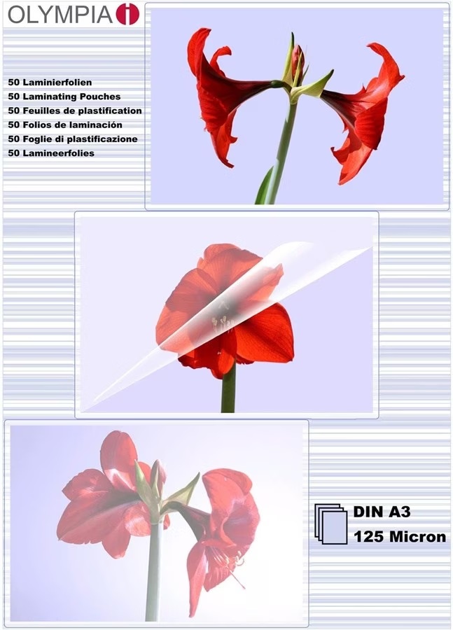 Плівка для ламінування Olympia Laminating Pouches, A3, 125 Mic, 50 pcs (913545)