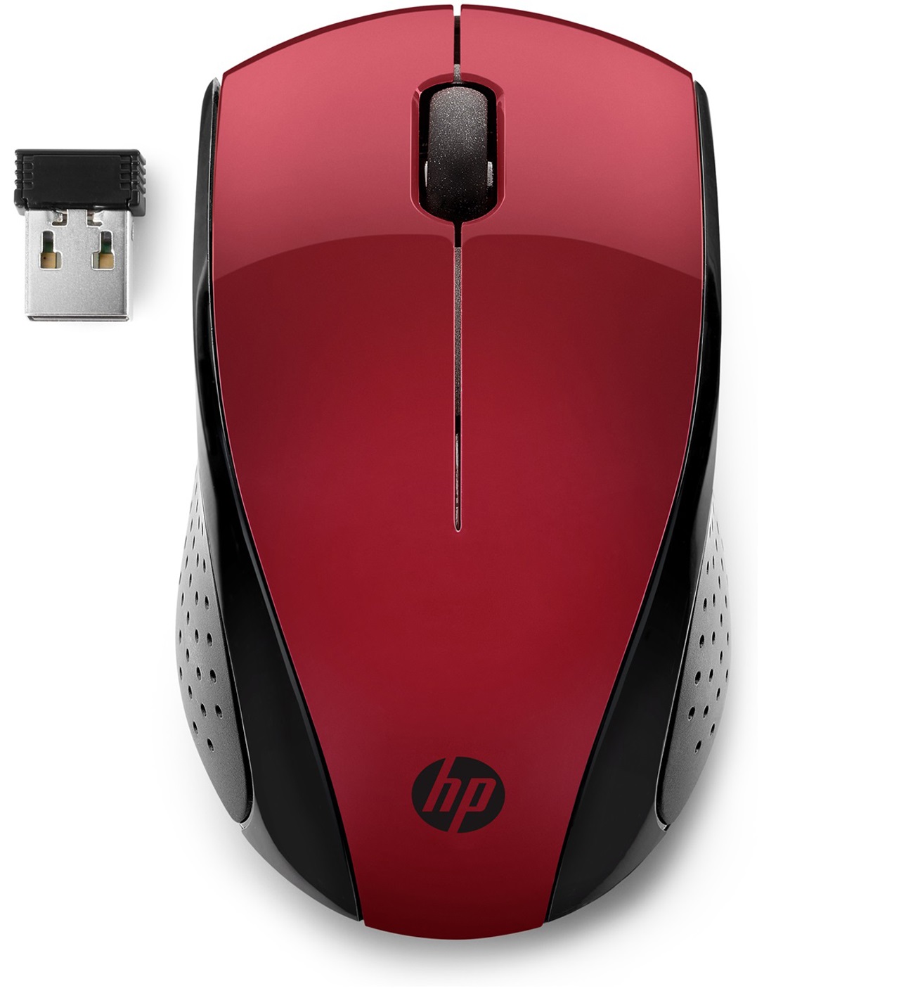 Мишка бездротова HP 220, 3 кн., 1600 dpi, чорно-червона (231433)