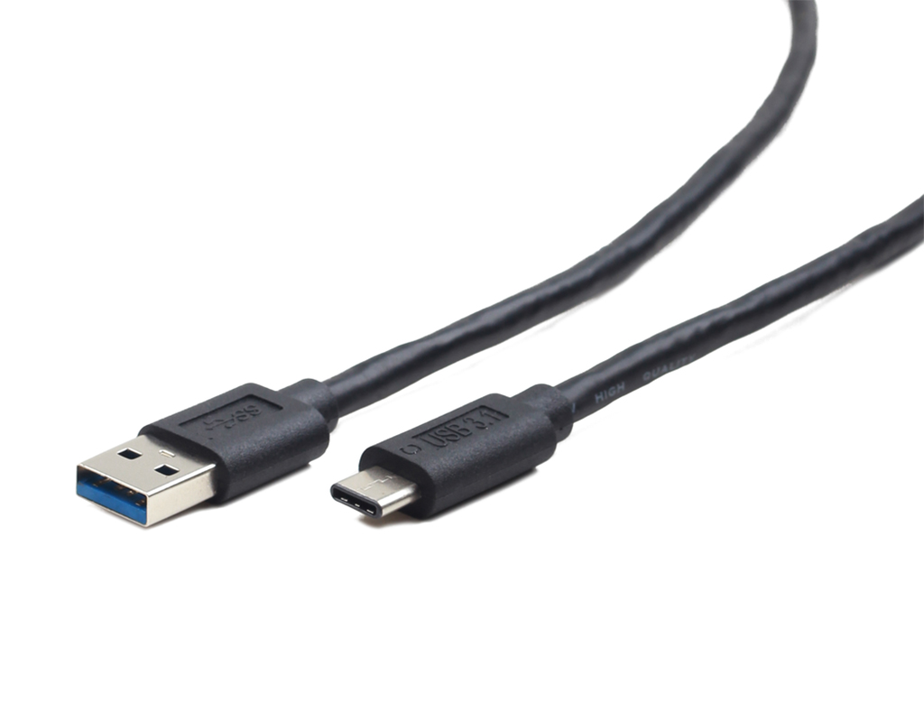 Кабель USB3.1 AM-Type-C M, 1.5 м, Kingda, 5Gbps, чорний (808763)