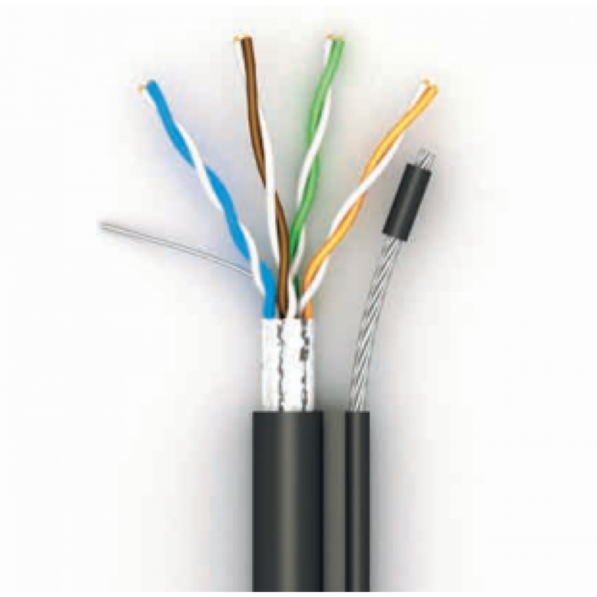 Кабель UTP Cat-5e Ok-NET (бухта 305м) для зовн.прокл., з тросом (47899)