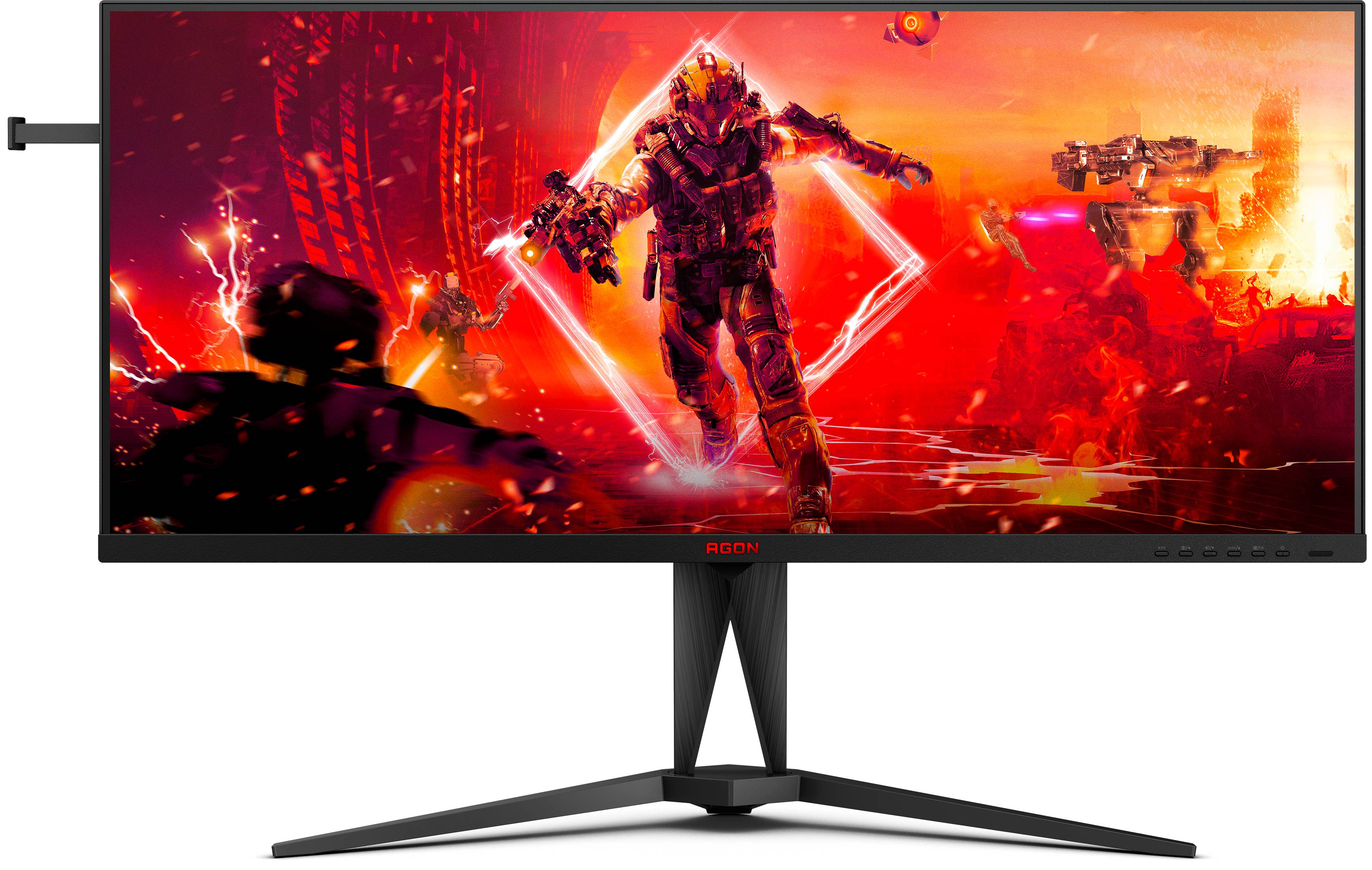 TFT 40" AOC AGON AG405UXC, WQHD, IPS, 144Гц, 1ms, 2xHDMI, DP, USB-C, USB-hub, HAS, чорний з червоним