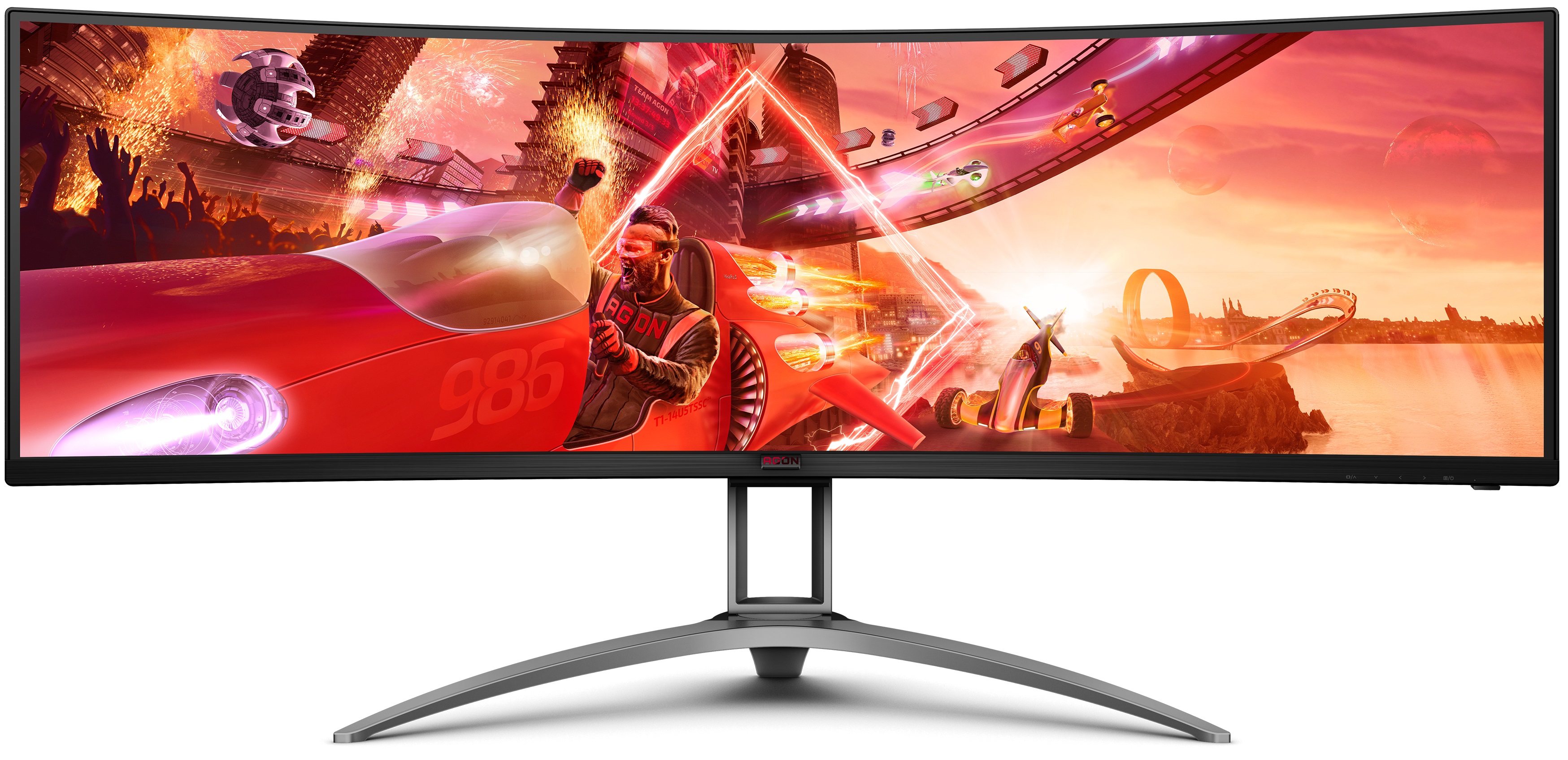 TFT 48.8" AOC AGON AG493QCX, Dual-VA, 144Гц, вигнутий, HDMIx2, DP, USB-hub, HAS, колонки, чорн.
