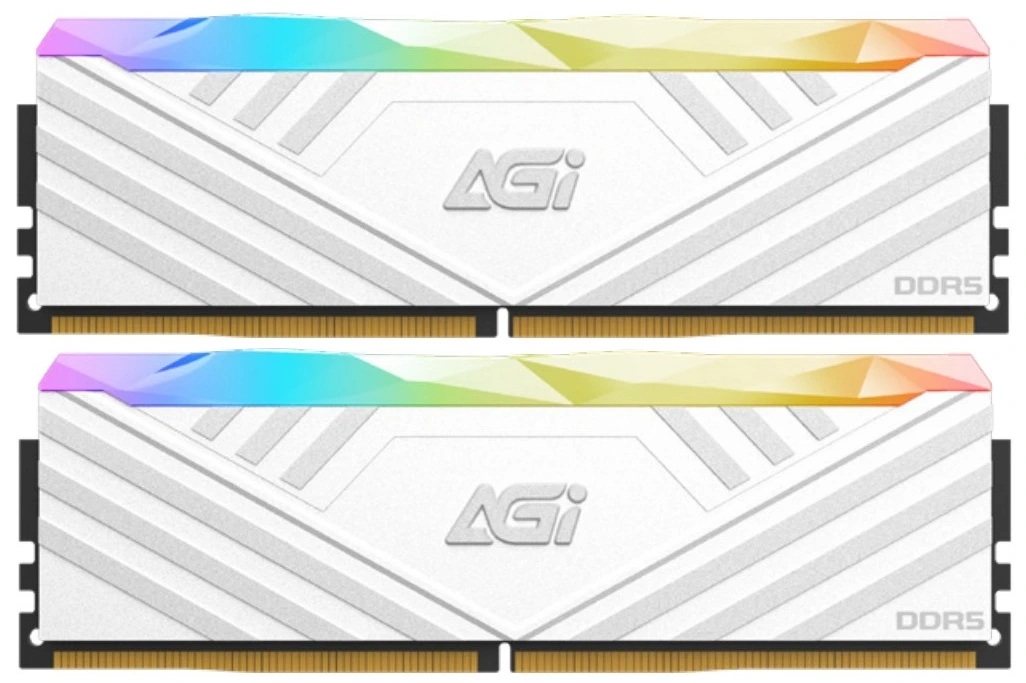 DDR5 32Gb 6000MHz (2*16Gb) AGI TURBOSPRINT Heatsink White RGB Kit, Retail (913181)