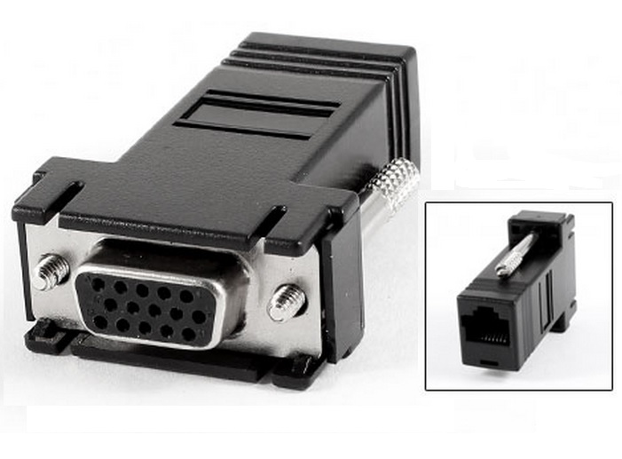 Перехідник VGA 15F --> RJ45 F (CAT5, CAT6) (136156)
