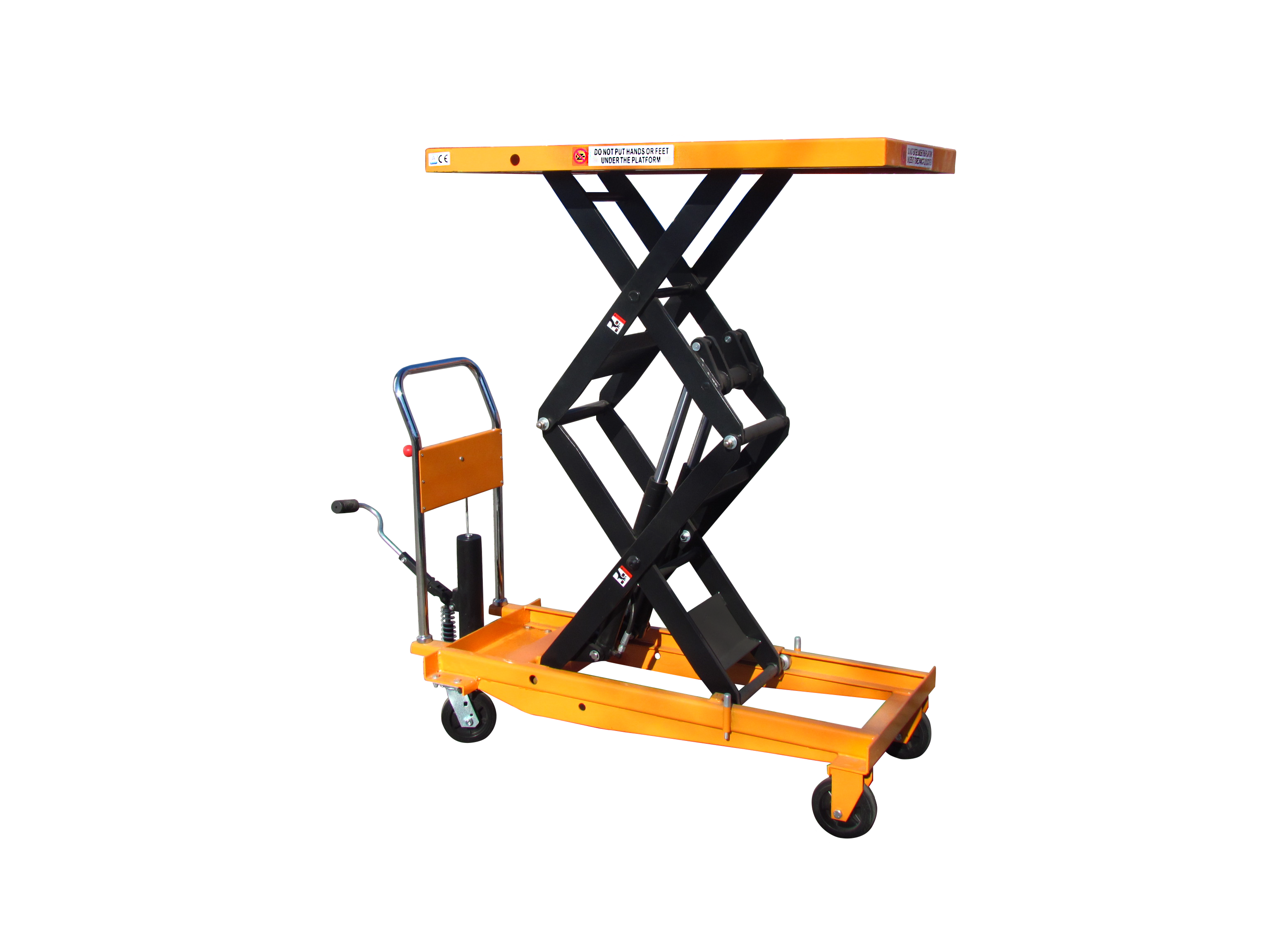 Стіл-платформа вантажопідйомний гідравлічний 350кг/1,3м SYTJ-35S, колір-жовтий