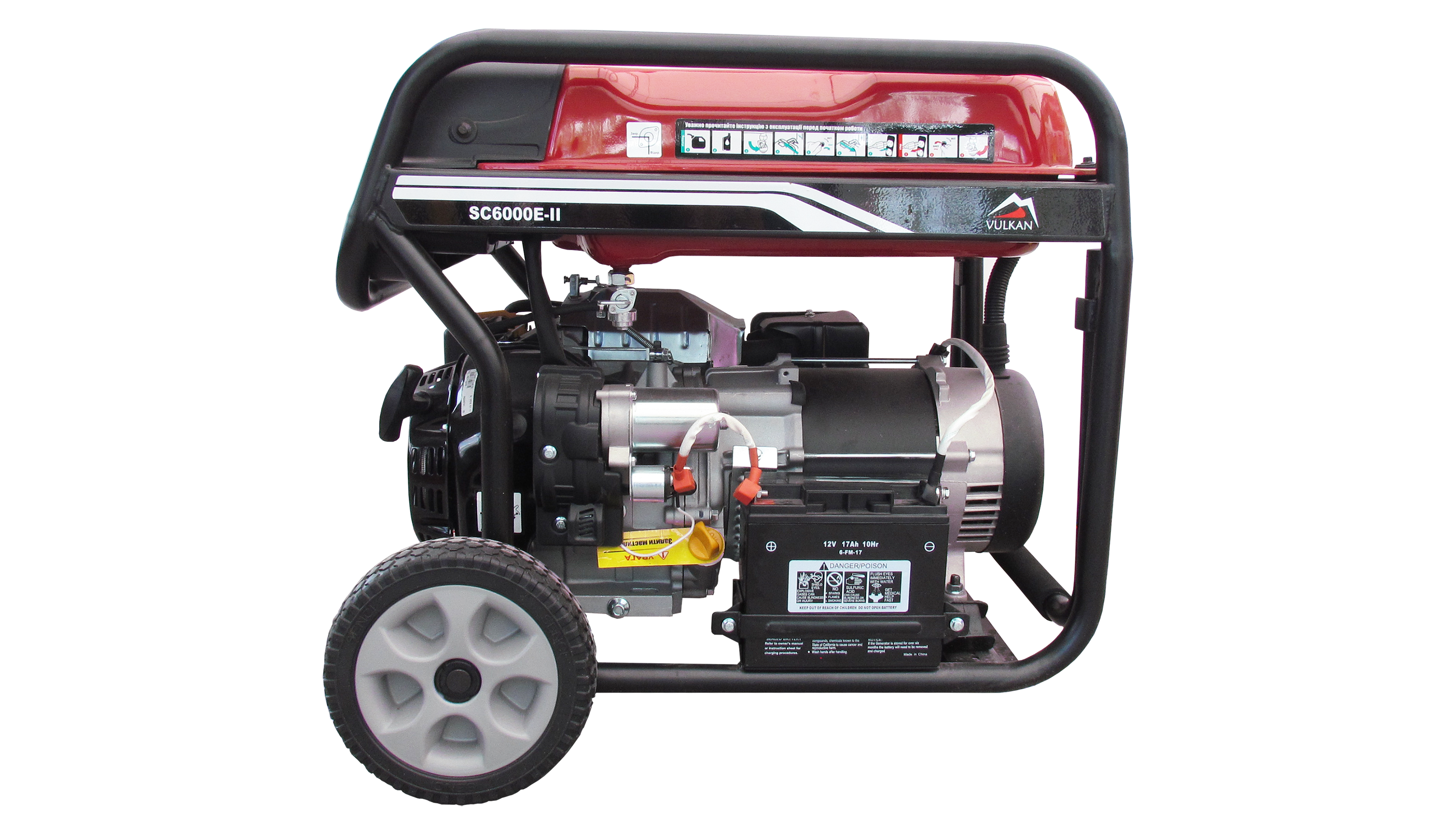 Генераторна установка SC6000E-II 1ф 5,0кВт, ел.старт, бак-25л, колеса