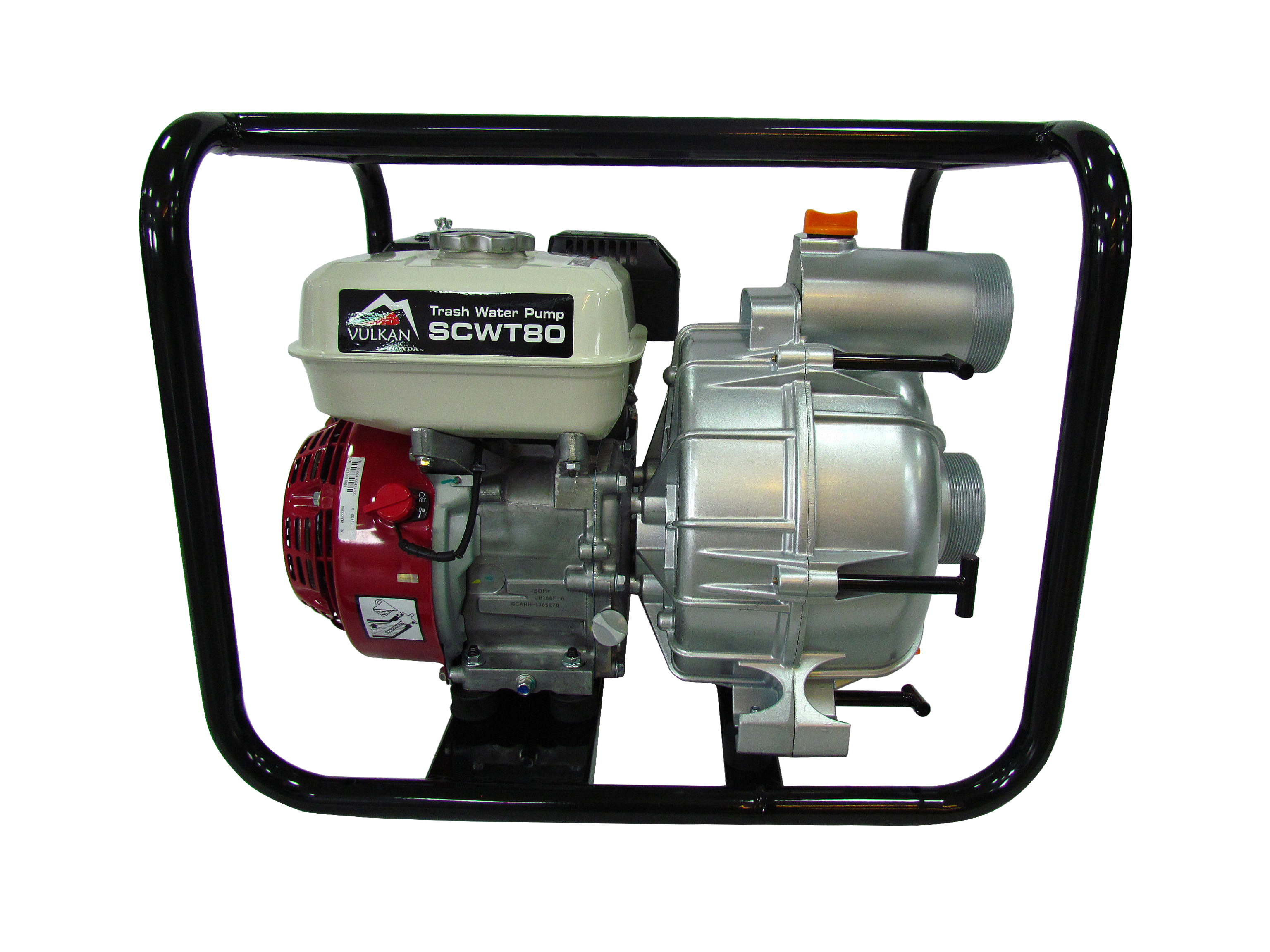 Мотопомпа для брудної води з комплектом рукавів (SCWT80H двигун  Honda GX200, рукав для забору 75мм-10м, рукав для зливу 75мм-40м)