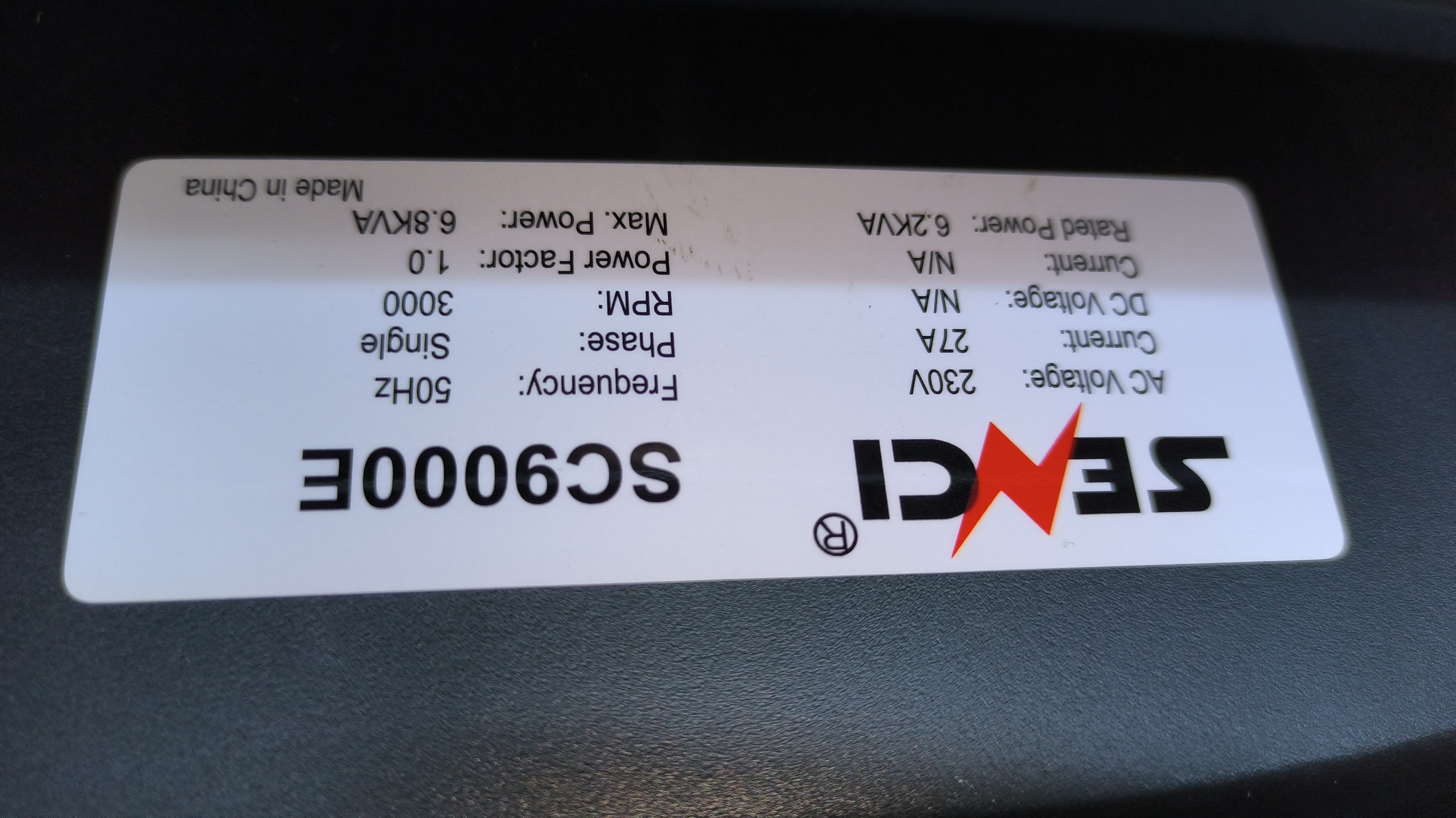 Генераторна установка SC9000E 6,2кВА, 230В, електростарт, Senci