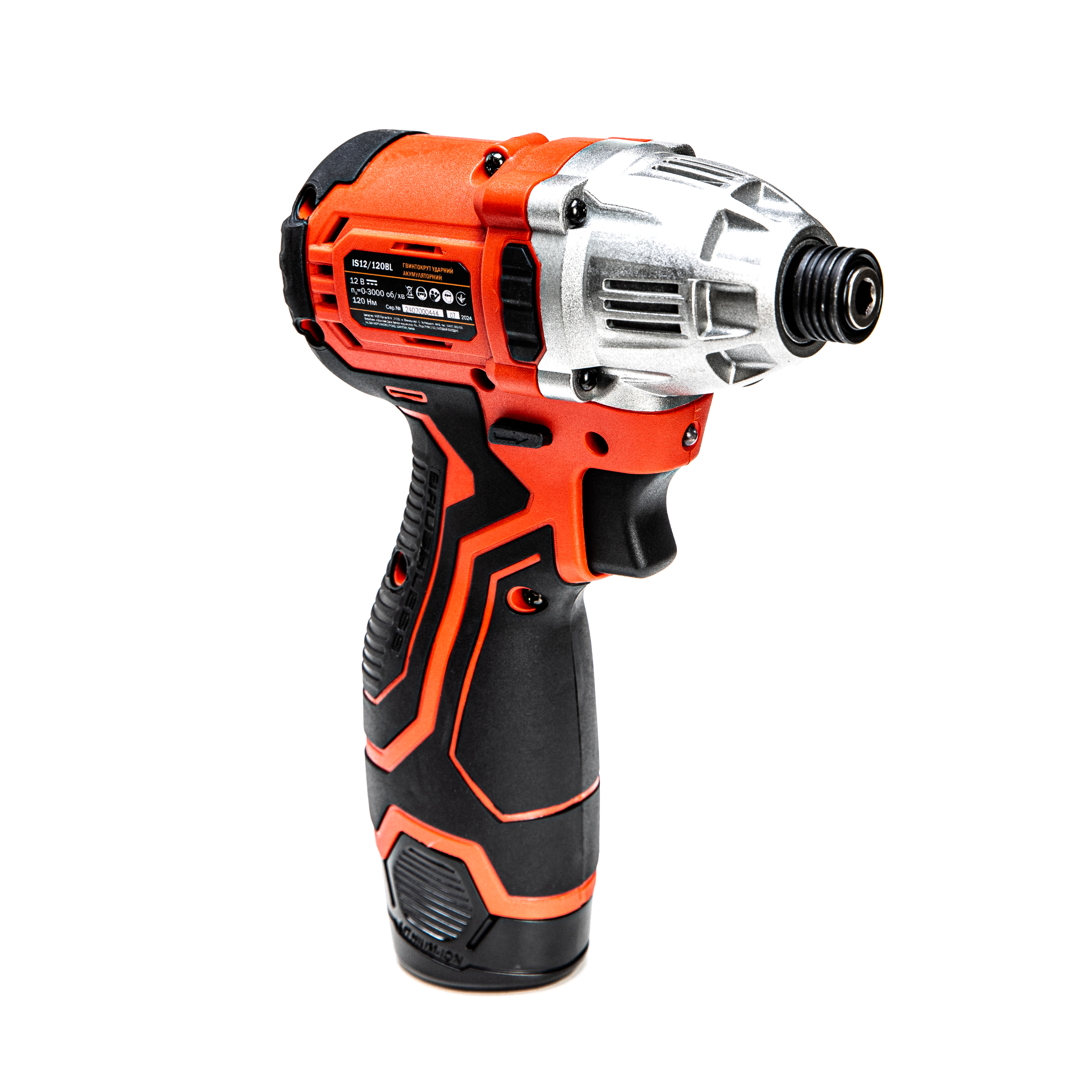 Гвинтокрут ударний акум. (Impact) IS12/120BL, 12В, 120Нм, 0-3000 об/хв, +акум.2Аг-2шт, зарядний пристрій Гвинтокрут ударний акум. (Impact) IS12/120BL, 12В, 120Нм, 0-3000 об/хв, +акум.2Аг-2шт, зарядний пристрій