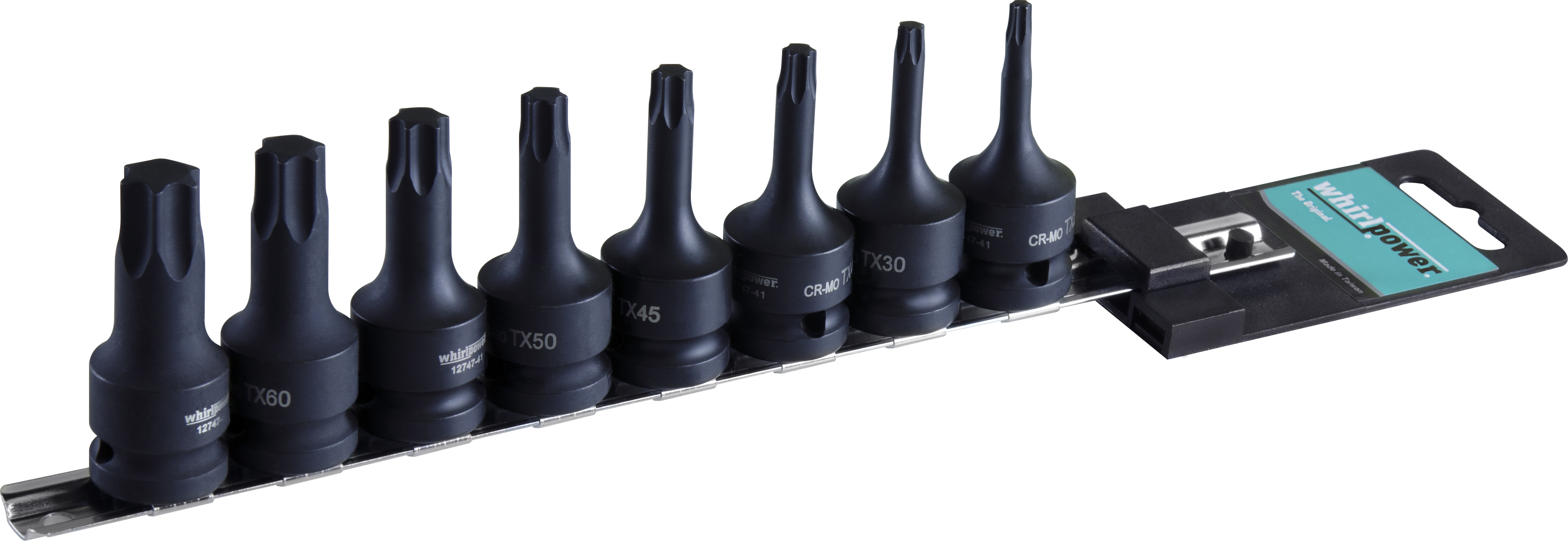 Набір ударних бит 1/2" 8од. Torx 25-70 на планці