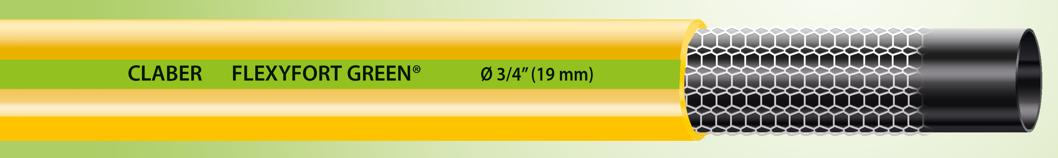 Шланг поливальний 5/8" 20м Flexyfort Green, жовтий з зел. полосою