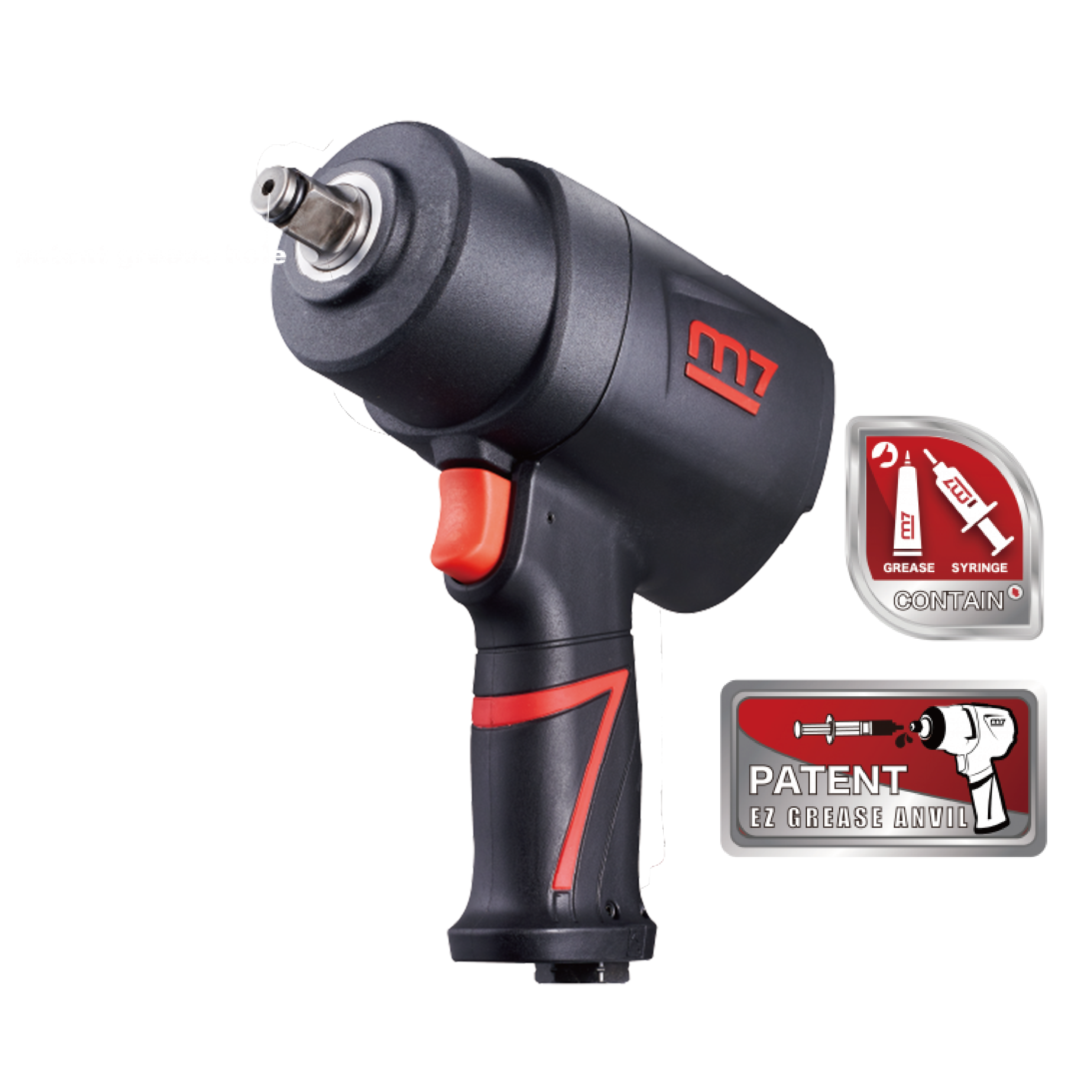Пневмогайкокрут 1/2" 1491Нм 9000об/хв  композит. корпус