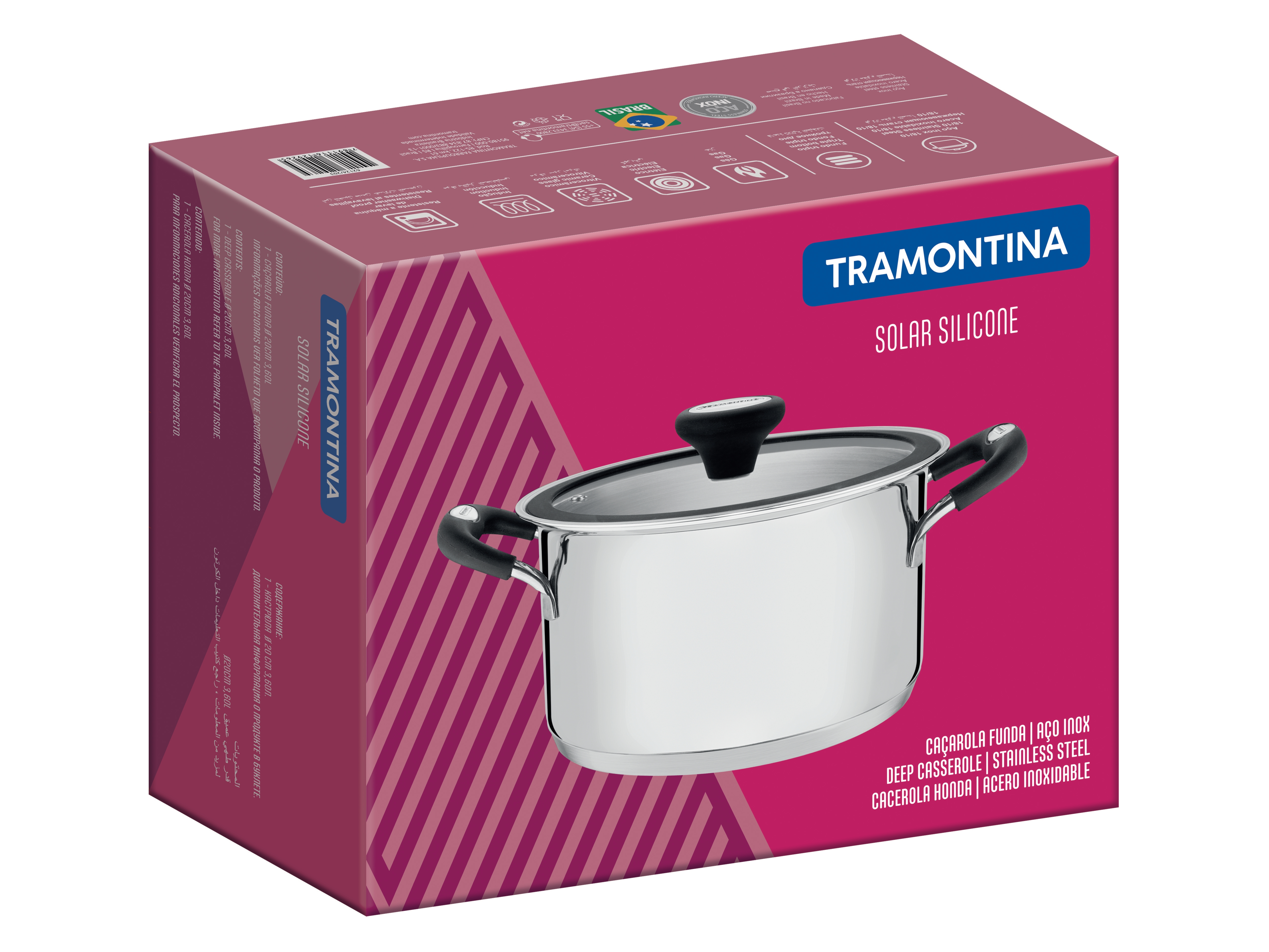 Каструля TRAMONTINA Solar silicone (6.0 л) 24 см (6358931)
