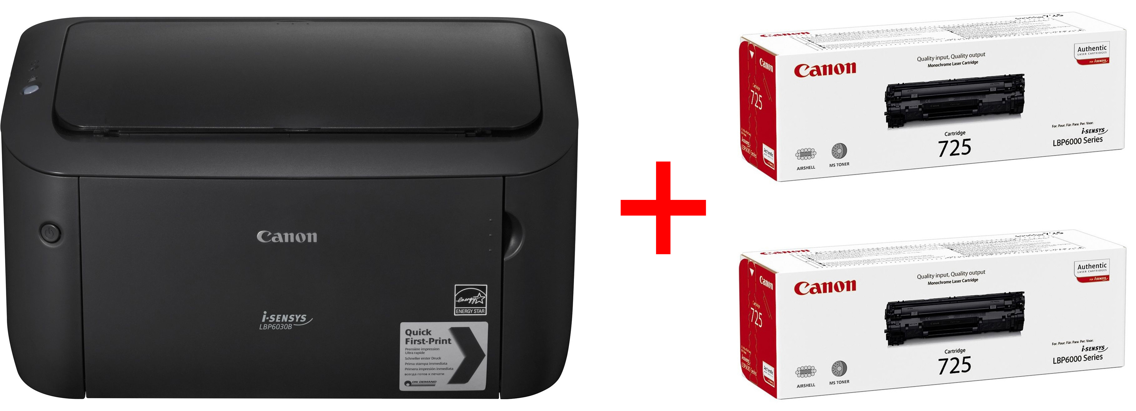 Принтер Canon i-SENSYS LBP6030B + Картриджі 725 2шт. (6474500)