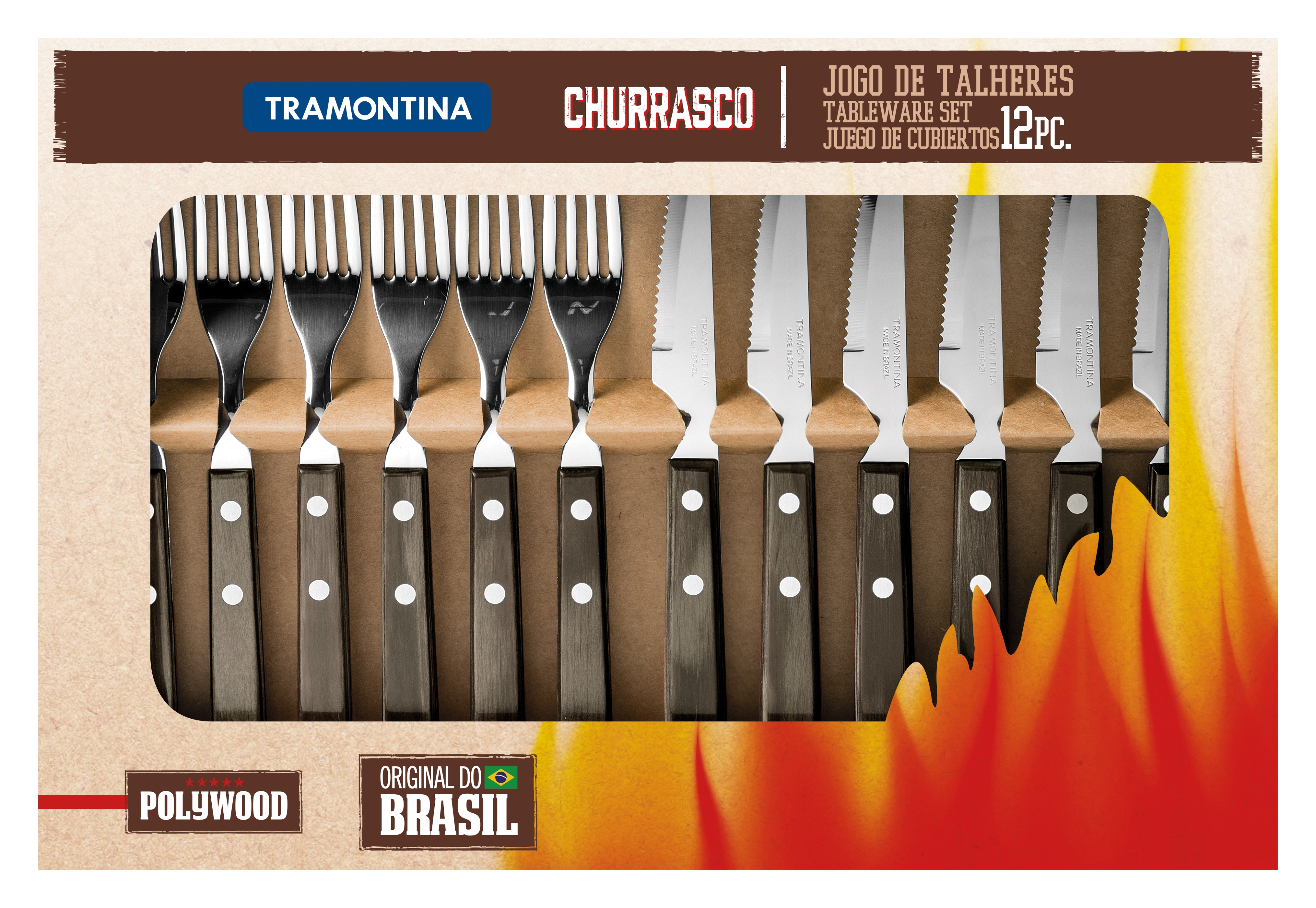 Набір приборів для гриля TRAMONTINA Barbecue Polywood, 12 предметів (6584534)