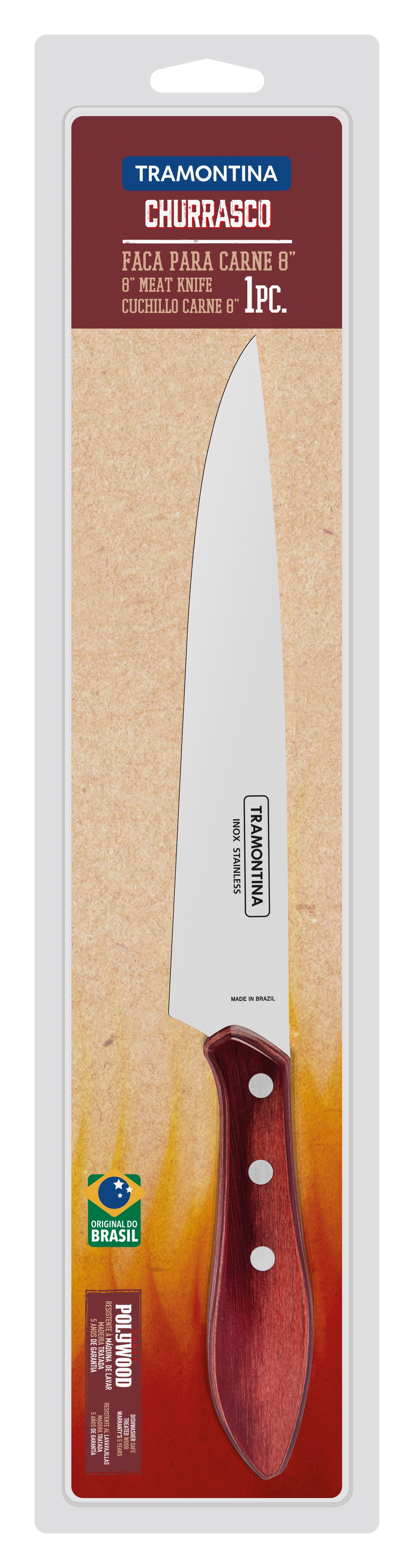 Ніж для м'яса Tramontina Barbecue Polywood, 203 мм (6629979) Ніж для м'яса Tramontina Barbecue Polywood, 203 мм (6629979)