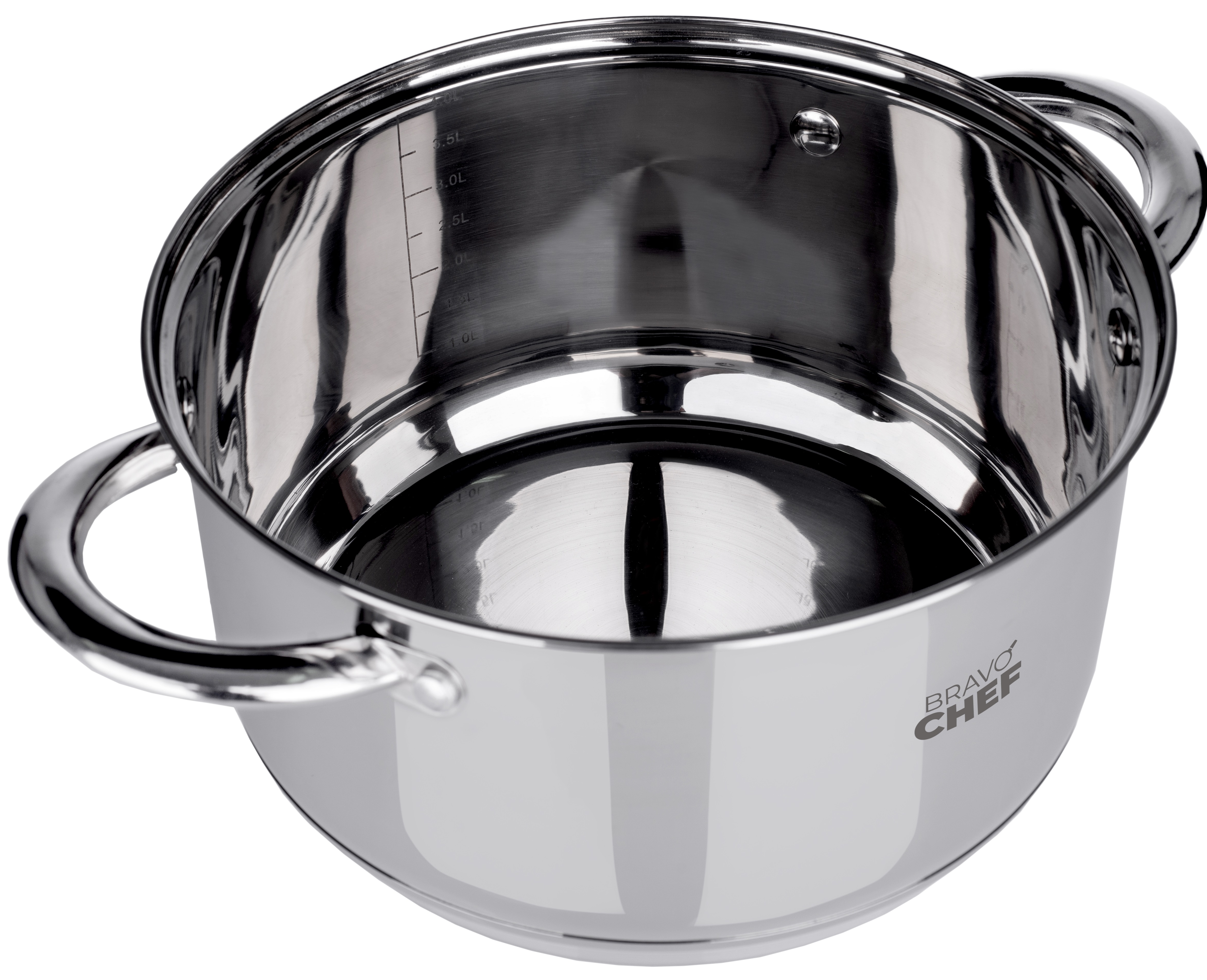 Каструля Bravo Chef 22 см (4.35 л) з кришкою (6720870) Каструля Bravo Chef 22 см (4.35 л) з кришкою (6720870)