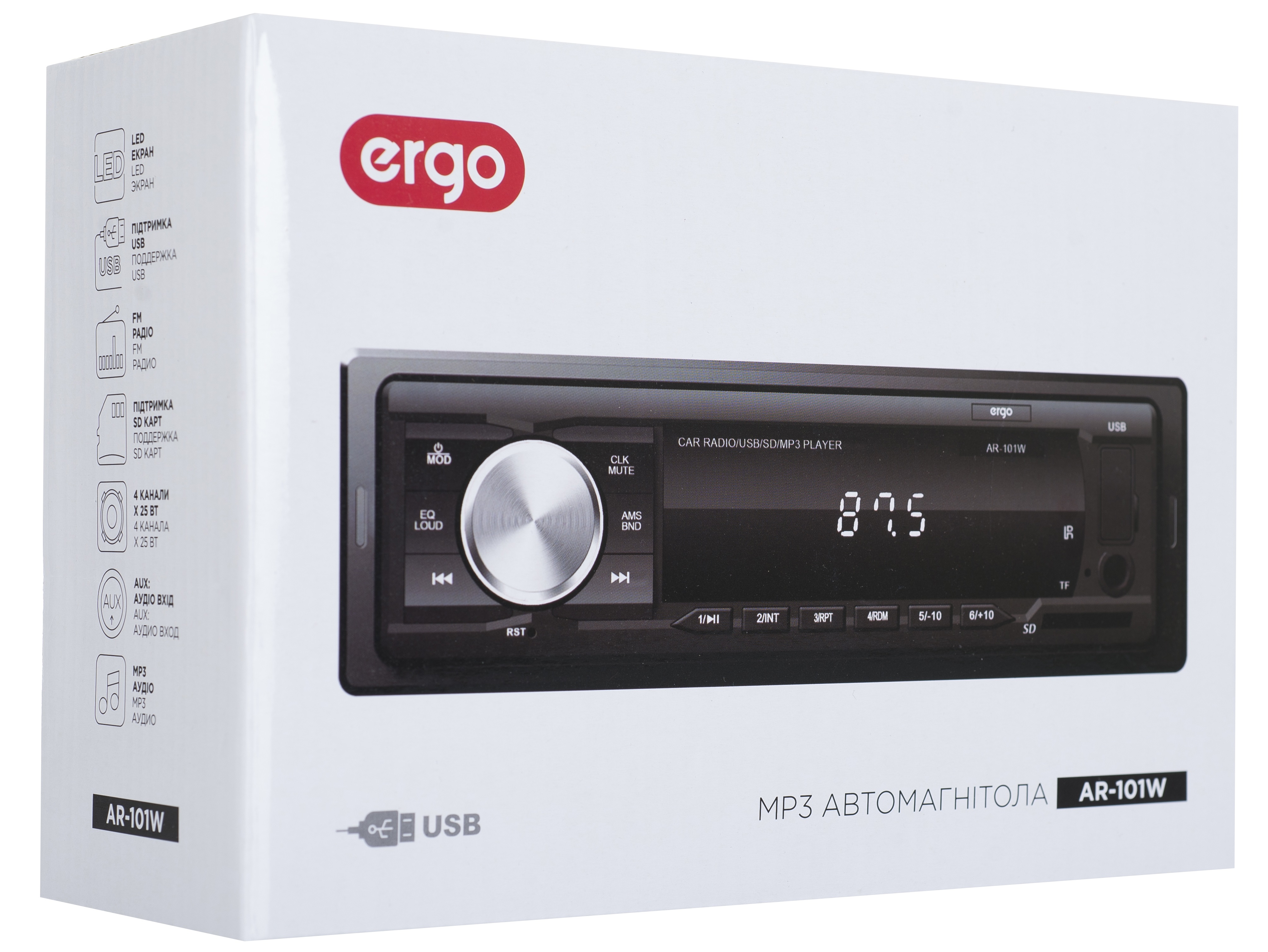 Автомагнітола ERGO AR-101W (6337232)