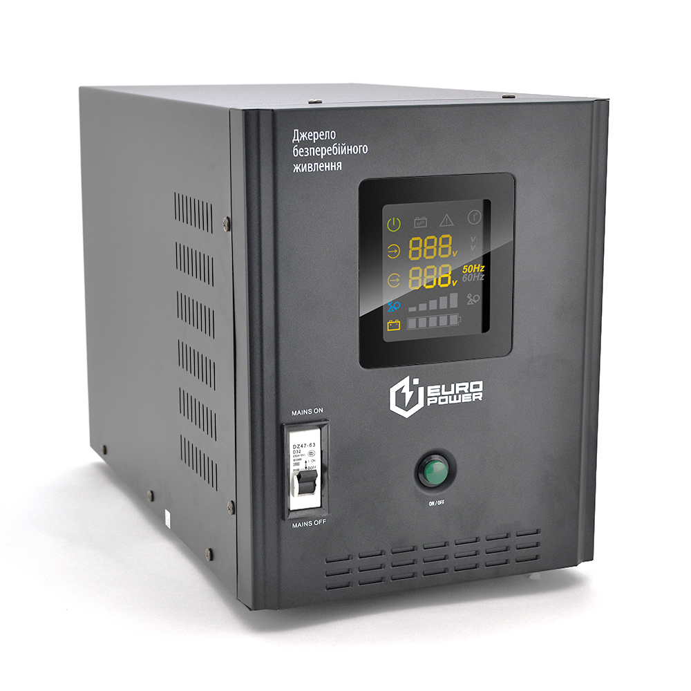 ДБЖ з правильною синусоїдою Europower PSW-EP7000TW48 (4900 Вт) 20А, підлоговий, під зовнішню АКБ 48В, Q1 (Y-1587)