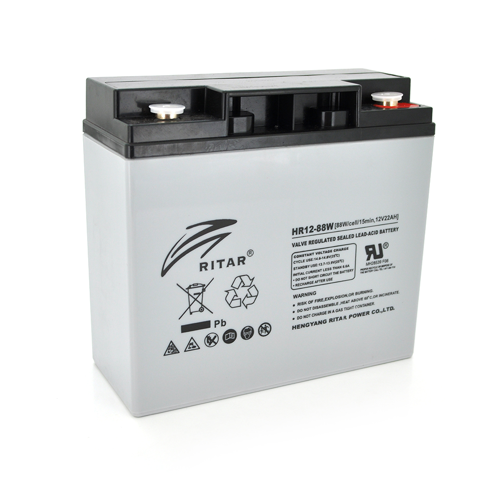 Акумуляторна батарея AGM RITAR HR1288W, Gray Case, 12V 22.0Ah ( 181 х 77 х 167 (167 ) 6.50kg Q4 (Y-1712)