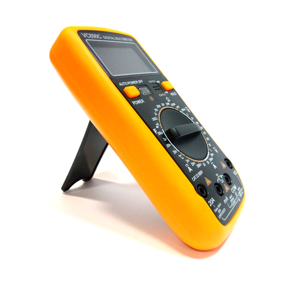 Мультиметр VC-890C Вимірювання: V (AC/DC), A (AC/DC), Ω, C, Hz, °C. Функції: Data Hold, продзвонювання, тест діодів/транзисторів. (Y-2517)
