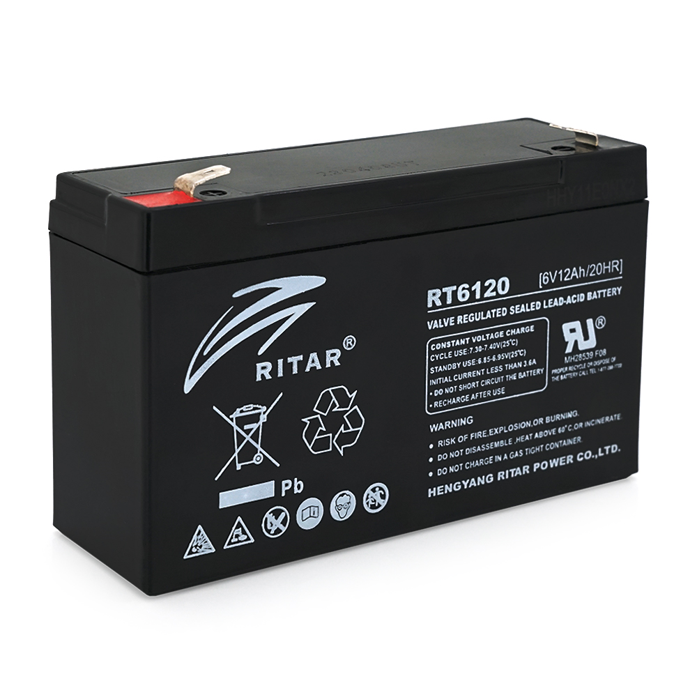 Акумуляторна батарея AGM RITAR RT6120A, Black Case, 6V 12Ah ( 150 х 50 х 93 (99) ) Q10 (Y-2969)