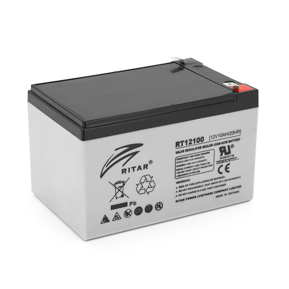 Акумуляторна батарея AGM RITAR RT12100, Gray Case, 12V 10.0Ah ( 151 х 65 х 111 (117 ) ) Q10 (Y-2978)