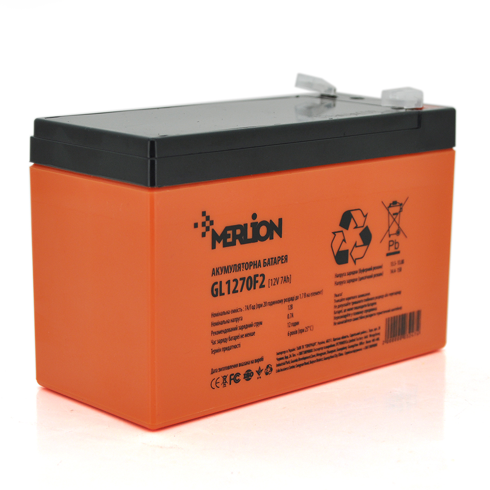 Акумуляторна батарея MERLION GL1270F2 12 V 7Ah ( 150 x 65 x 95 (100) Orange Q10/480 (Y-3247)