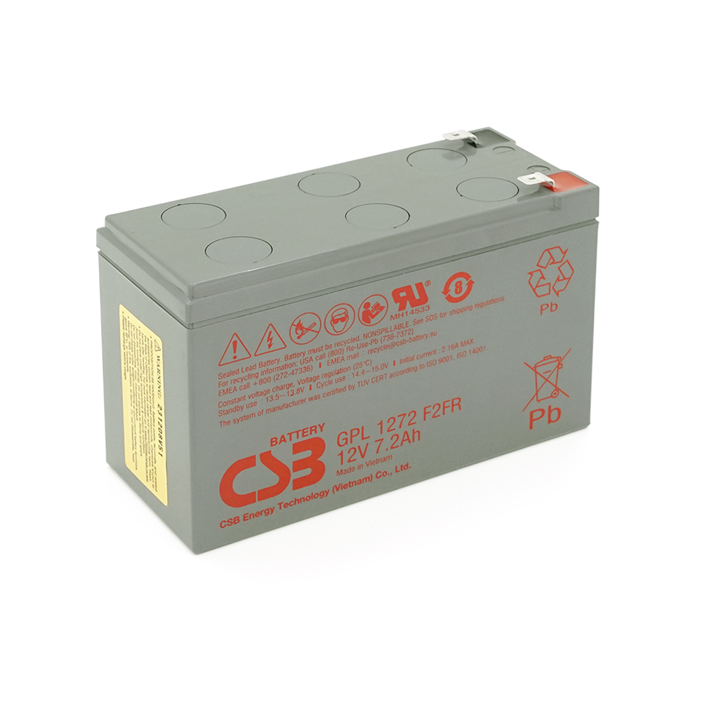 Акумуляторна батарея CSB GPL1272F2, 12V 7,2Ah (151х65х100мм) 2,63кг Q10 (Y-3407)