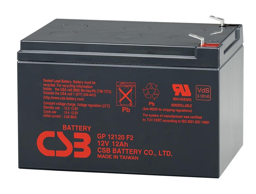 Акумуляторна батарея CSB GP12120F2, 12V 12Ah (151х98х100мм), Box/Q6 (Y-4406)