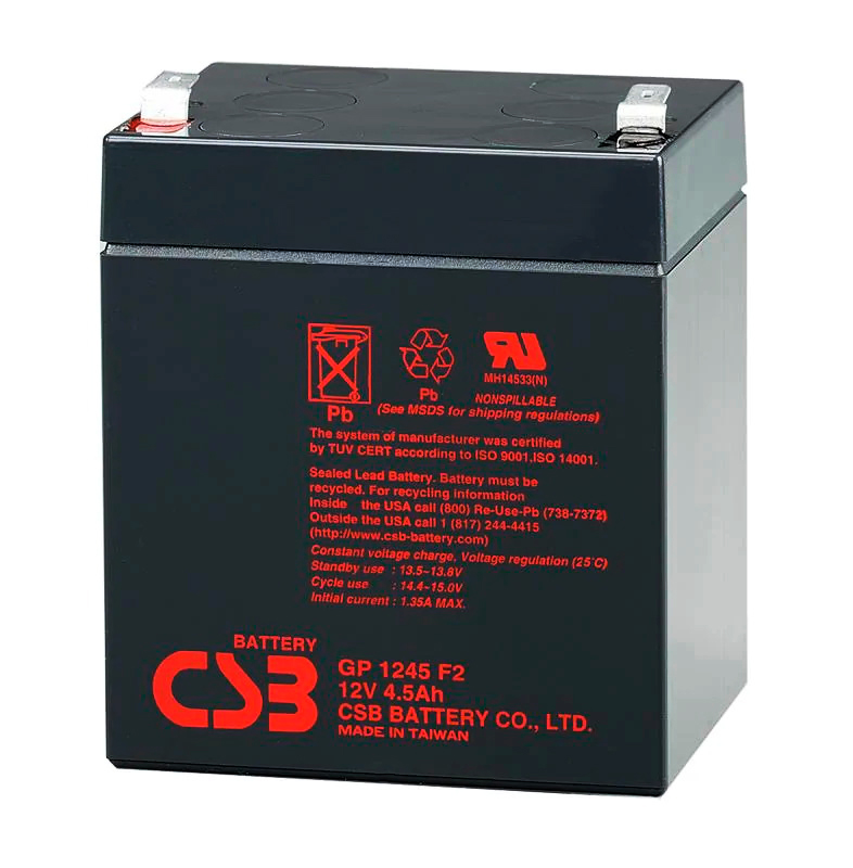 Акумуляторна батарея CSB GP1245F2, 12V 4.5Ah (90х70х100 (108)) Q10 (Y-4970)