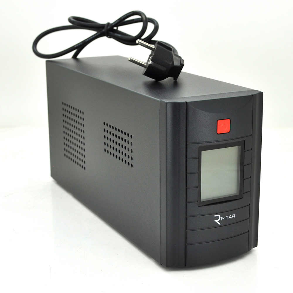ДБЖ Ritar RTM1500 (900W) Proxima-D, LCD, AVR, 3st, 3xSCHUKO socket, 2x12V9Ah, metal Case (350х120х190) Q2 (Y-5863)