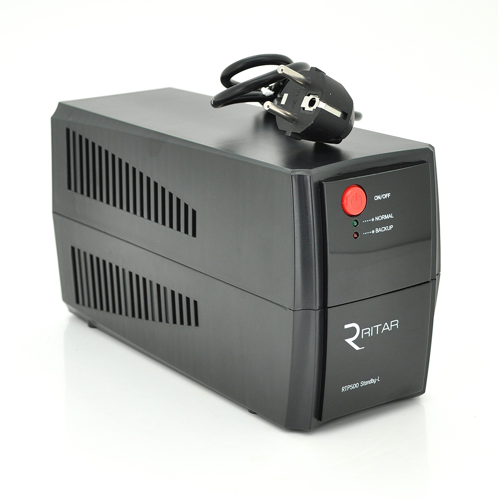 ДБЖ Ritar RTP500 (300W) Standby-L, LED, AVR 1st, 2xSCHUKO socket, 1x12V4.5Ah, plastik Case. ( 300*140*205 ) 3,56 кг Q4 (Y-6187)