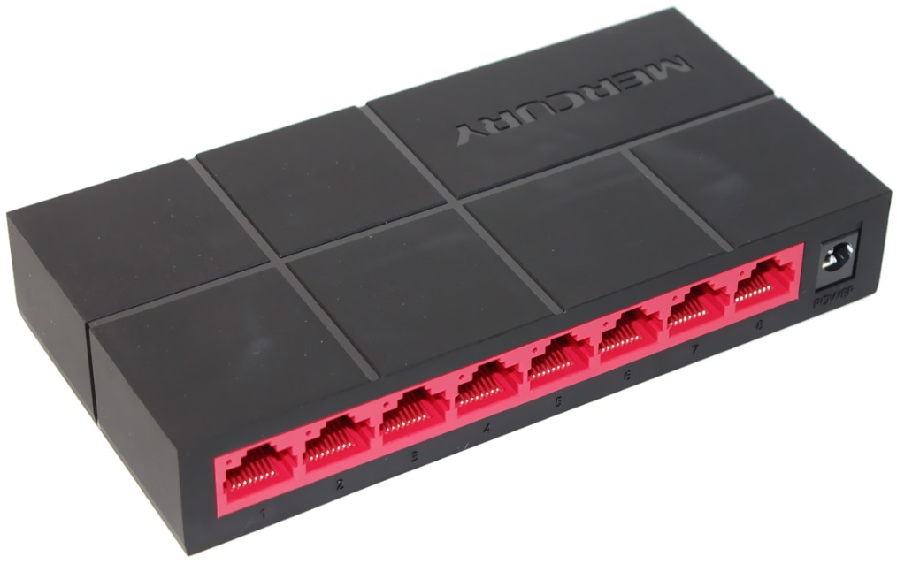 Комутатор Mercury SG108M 8 портів Ethernet 10/100 Мбіт / 1000 Мбіт / сек, BOX Q40 (Y-11353)