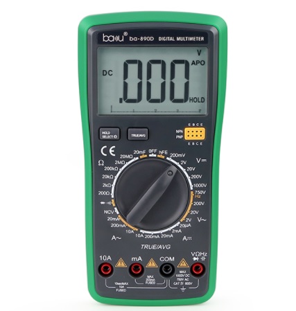 Мультиметр BAKKU BA-890D Вимірювання: V, A, R, C (200*130*56) 0.52 кг (180*90*45) (Y-12835)